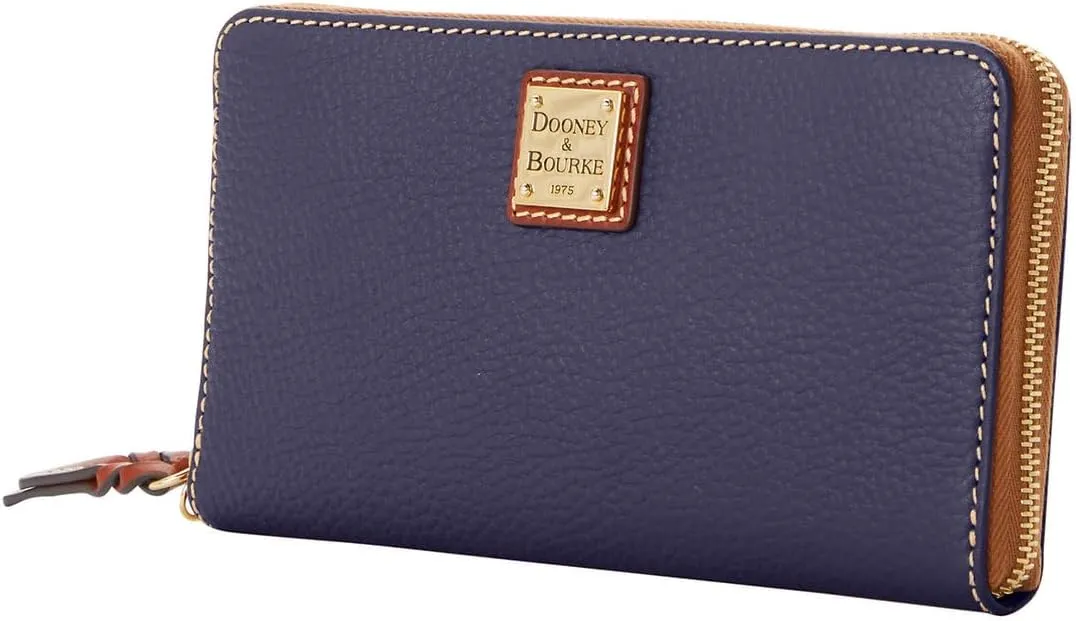 Dooney & Bourke Women's Large Zip Around Wristlet Crossbody in Pebble Grain Leather, with Detachable Shoulder Strap