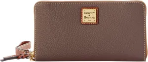 Dooney & Bourke Women's Large Zip Around Wristlet Crossbody in Pebble Grain Leather, with Detachable Shoulder Strap