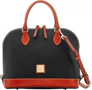 Dooney & Bourke Women's Zip Zip Satchel in Pebble Grain Leather, Large Handbag with Adjustable & Detachable Shoulder Strap