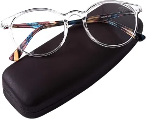 DOOViC Italy Design Fashion Reading Glasses for Women Men Stylish Clear Frames Readers with Case  1.50 Strength