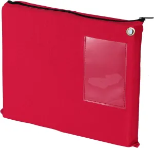 DOSTATNI 14×11Inch Large Bank Bag with Zipper Red Bank Deposit Bag with Grommet Interoffice Mailer Canvas Transit Sack for Documents Money Passport (red)