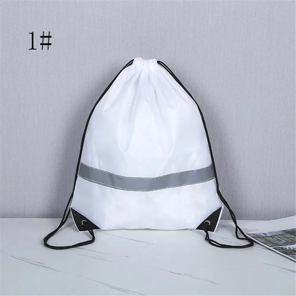 Drawstring Backpack Waterproof Sport Gym Bag With Reflective Strip For Travel Outdoor Shopping Swimming Basketball Yoga Bags