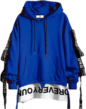 DUDHUH Mens Hoodie Fashion Pullover Letter Print Tracksuit Techwear Casual Coat Hip-Hop Sweatshirt