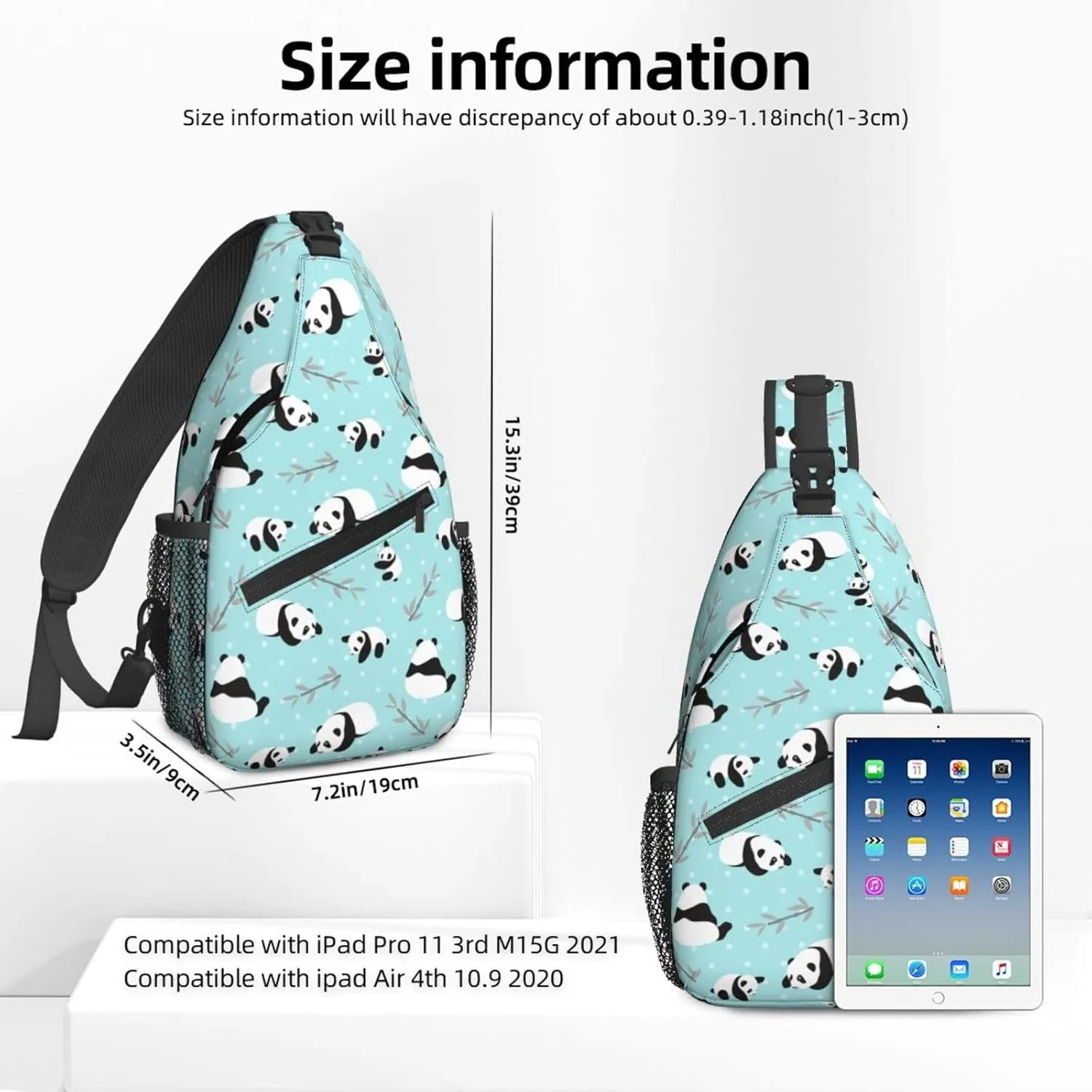 Dujiea Crossbody Backpack for Men & Women - Sling Bag, Cute Panda Plant Chest Shoulder Bag, Lightweight One Strap Multipurpose Travel Hiking Daypack