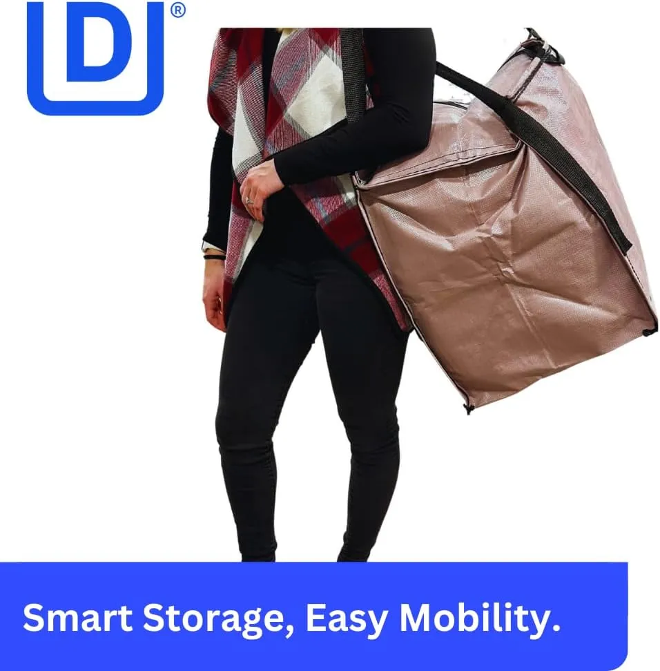 DURASACK Heavy Duty Storage Tote Bag with Zipper Top 22-Gallon Rugged Woven Polypropylene Moving Bag, Reusable Self-Standing Design, Holds up to 500 Pounds, Single, Mauve