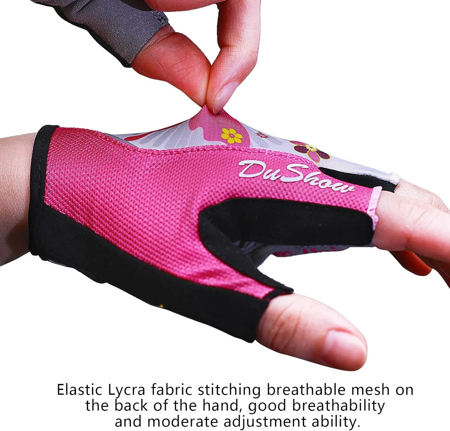 DuShow Women Half Finger Cycling Gloves,Gel Padded Anti-Slip Shock-Absorbing Mountain Road Bicycle Biking Bike Short Fingerless Gloves