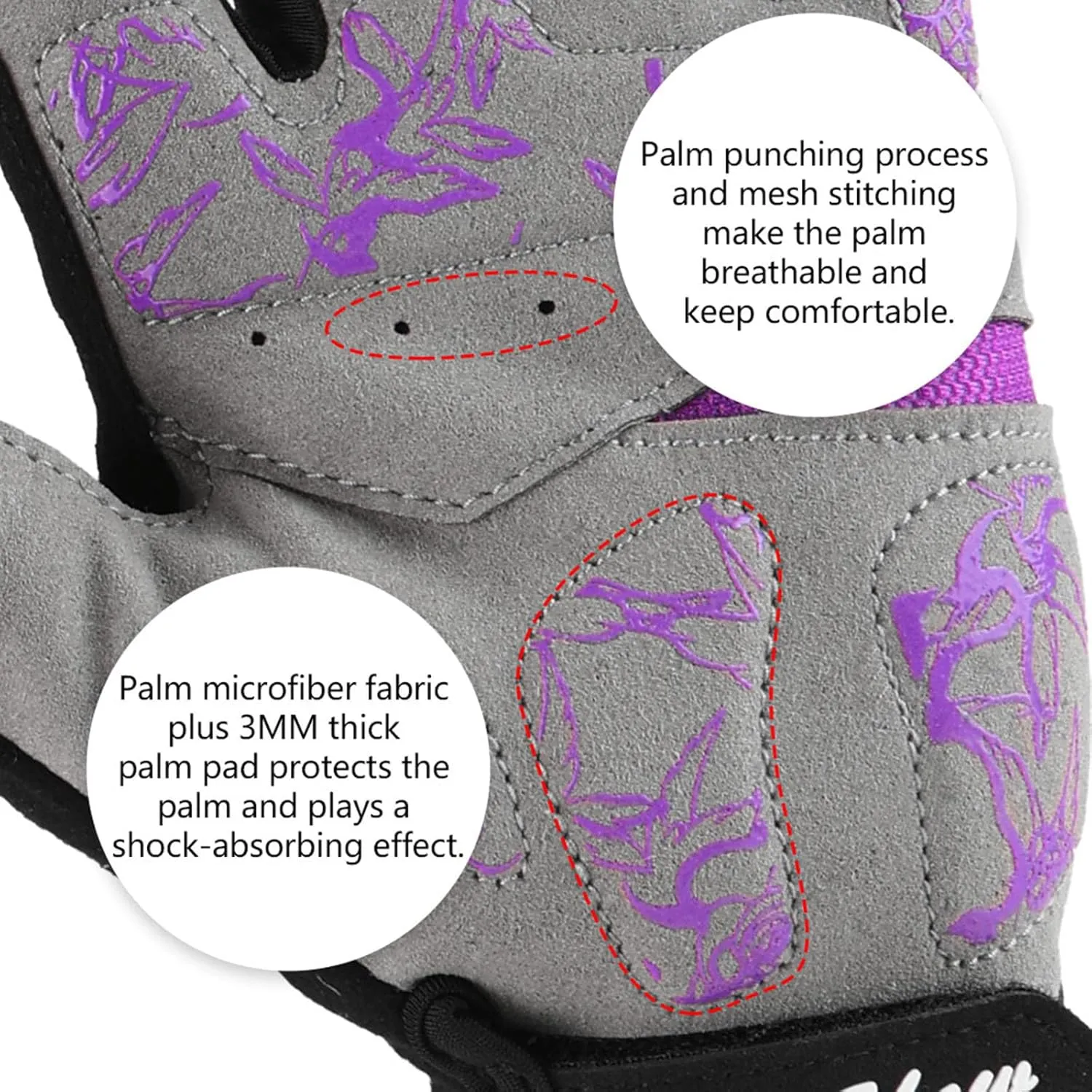 DuShow Women Half Finger Cycling Gloves,Gel Padded Anti-Slip Shock-Absorbing Mountain Road Bicycle Biking Bike Short Fingerless Gloves