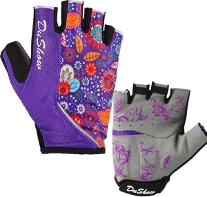 DuShow Women Half Finger Cycling Gloves,Gel Padded Anti-Slip Shock-Absorbing Mountain Road Bicycle Biking Bike Short Fingerless Gloves