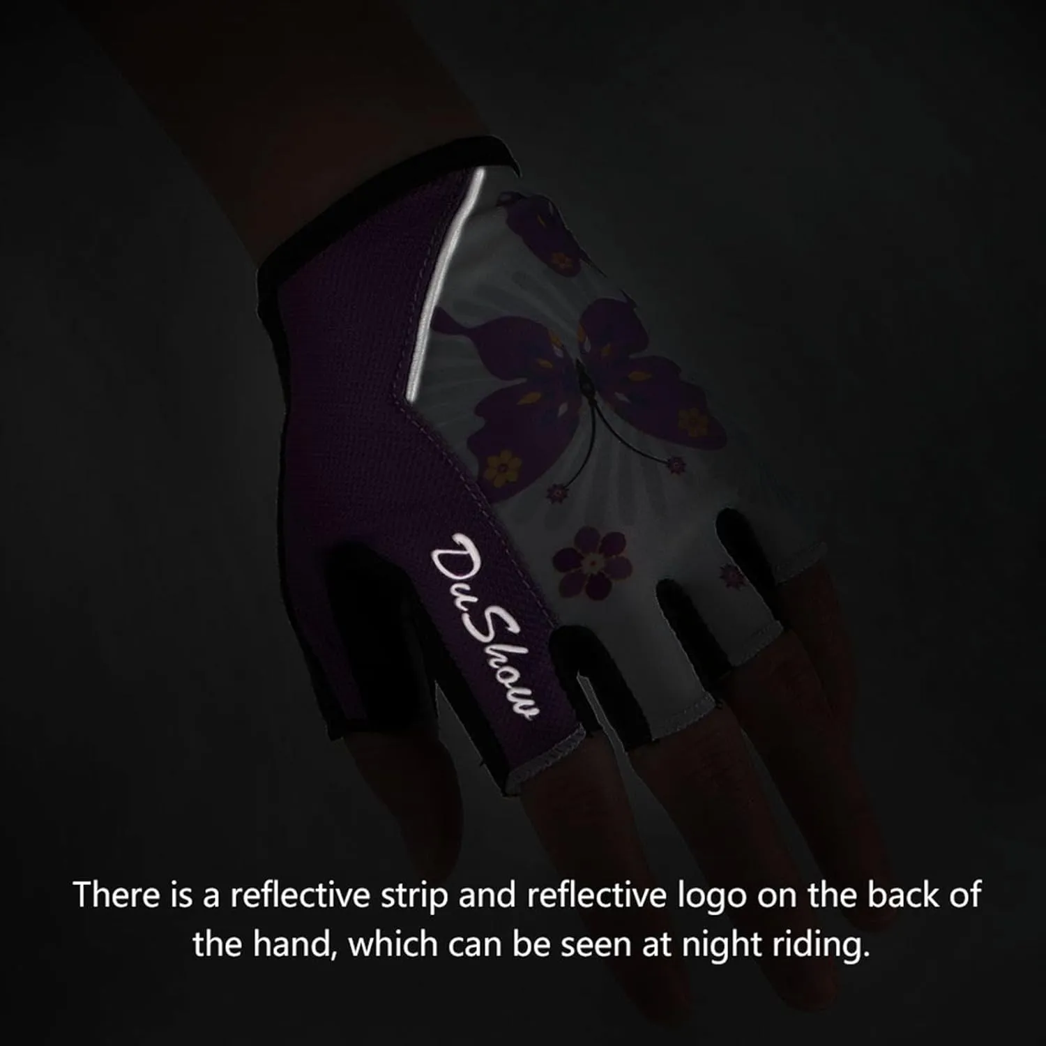 DuShow Women Half Finger Cycling Gloves,Gel Padded Anti-Slip Shock-Absorbing Mountain Road Bicycle Biking Bike Short Fingerless Gloves