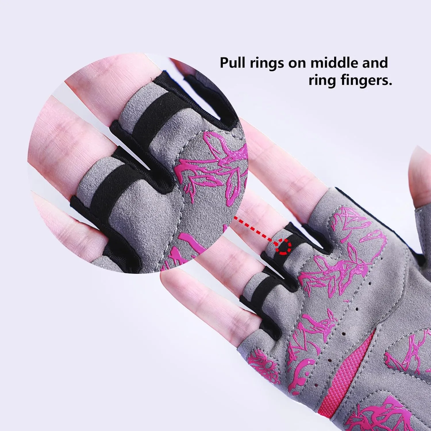 DuShow Women Half Finger Cycling Gloves,Gel Padded Anti-Slip Shock-Absorbing Mountain Road Bicycle Biking Bike Short Fingerless Gloves