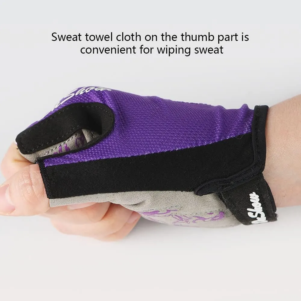 DuShow Women Half Finger Cycling Gloves,Gel Padded Anti-Slip Shock-Absorbing Mountain Road Bicycle Biking Bike Short Fingerless Gloves