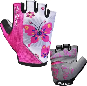 DuShow Women Half Finger Cycling Gloves,Gel Padded Anti-Slip Shock-Absorbing Mountain Road Bicycle Biking Bike Short Fingerless Gloves