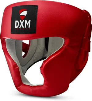 DXM SPORTS Boxing Headgear for MMA Training, Sparring Kickboxing - Adjustable Safety Head Guard for Muay Thai, Karate, Taekwondo