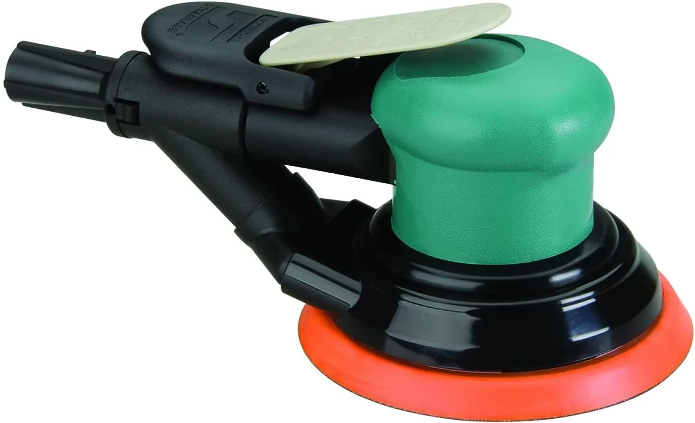 Dynabrade (59023) Dynorbital-Spirit 5" (127 mm) Diameter Random Orbital Sander, Self-Generated Vacuum | Proportionate 3/16" (5 mm) Diameter Orbit | 12000 RPM Pneumatic Motor