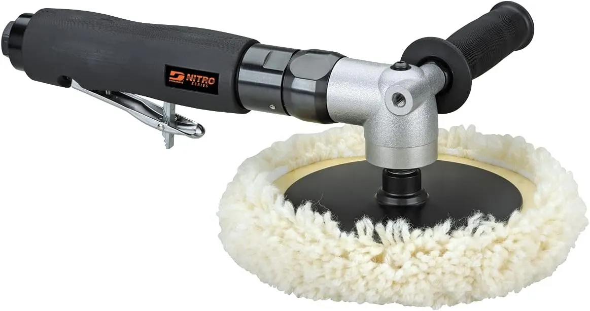 Dynabrade (RB1) 8"" Right Angle Buffer/Polisher | 5/8""-11 Spindle, 1 hp 2800 RPM Variable Speed Pneumatic Motor | Accepts 5"" to 8"" Diameter Buffing Pads