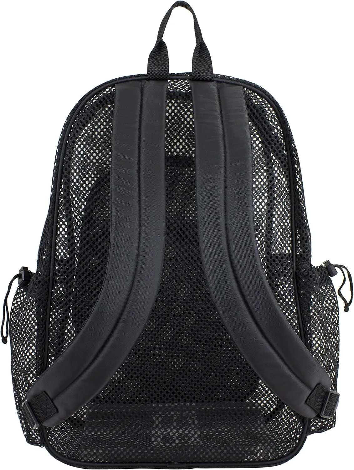 Eastsport Heavy Duty Mesh Lightweight Backpack with Adjustable Bungee for Travel, Work, Sports, Beach, College, Security Check, Large Bag 18 inches, Black