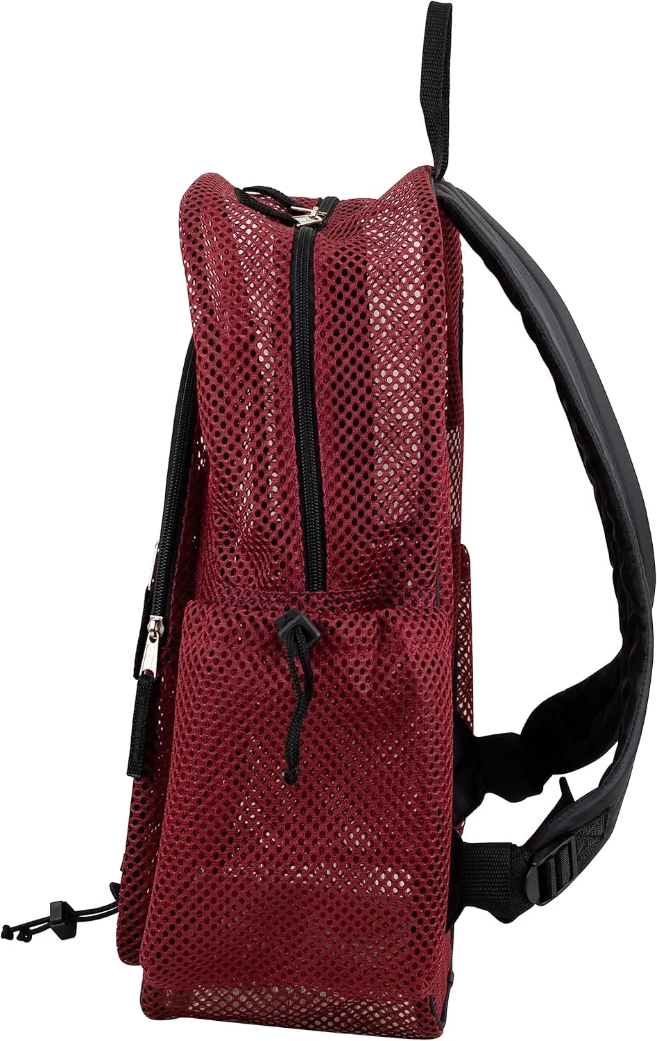 Eastsport Heavy Duty Mesh Lightweight Backpack with Adjustable Bungee for Travel, Work, Sports, Beach, College, Security Check, Large Bag 18 inches, Deepest Red
