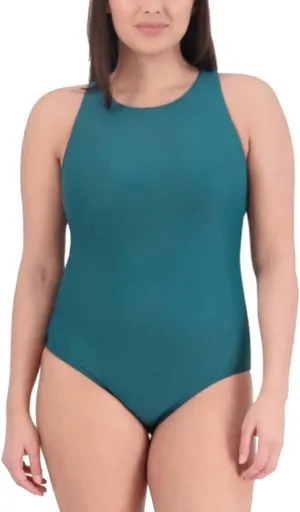 Eddie Bauer Women's Multi Strap One Piece Swimsuit (US, Alpha, Small, Regular, Regular, Green)