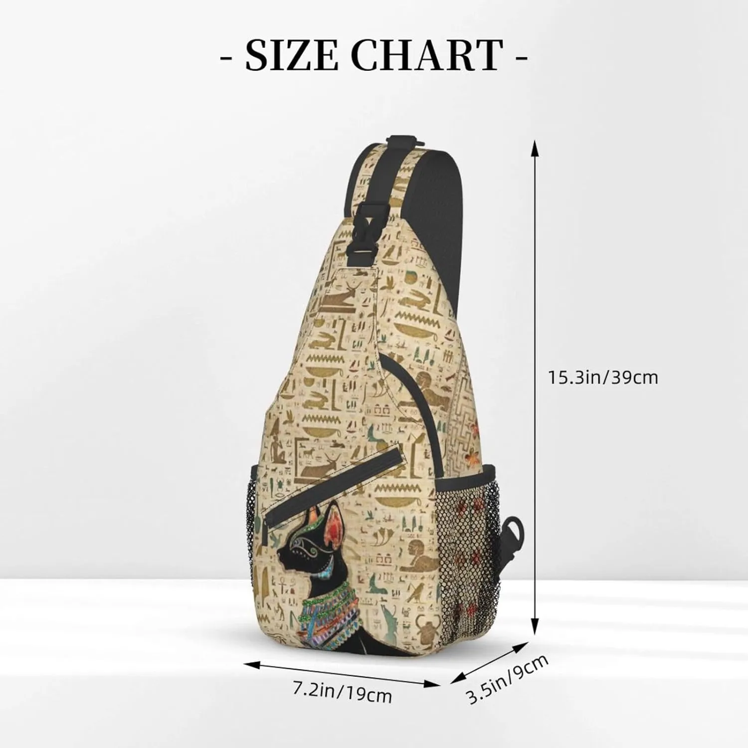 Egyptian Notes Crossbody Bag Hieroglyphs Shoulder Bag Backpack Ancient Egyptian Sling Bag Chest Casual Daypack