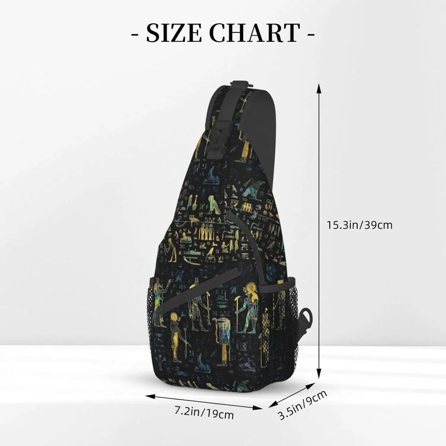 Egyptian Notes Crossbody Bag Hieroglyphs Shoulder Bag Backpack Ancient Egyptian Sling Bag Chest Casual Daypack