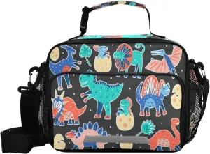 Eionryn Prehistoric Animals Dinosaur Lunch Bags Cartoon Lunch Box Insulated Cooler Bag Reusable Tote Shoulder Bag for Outdoor Picnic Meal Office