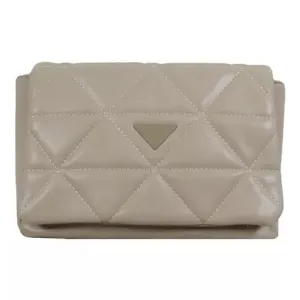 Elegant Quilted Sling Bag with Mini Pouch (Beige)