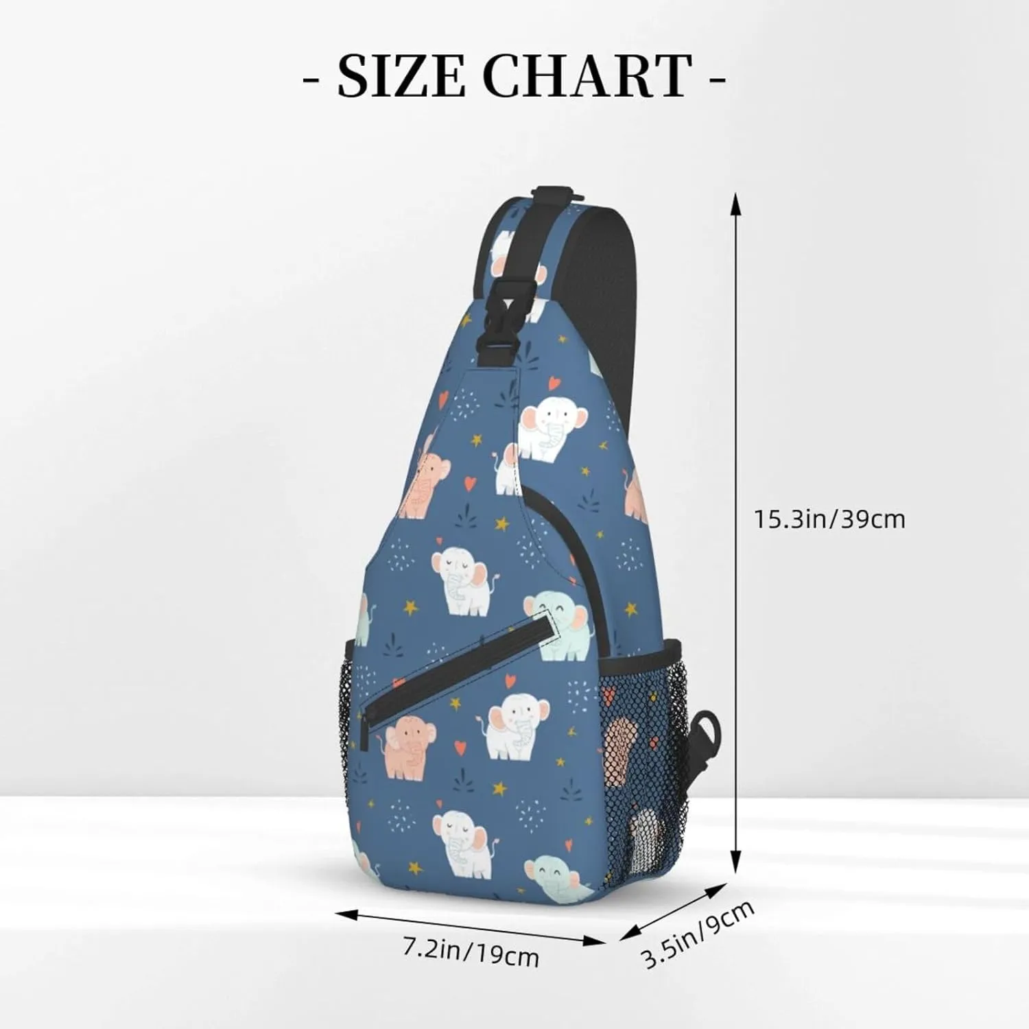 Elephant Crossbody Bag Animal Shoulder Bag Backpack Cute Sling Bag Chest Casual Daypack for Outdoor