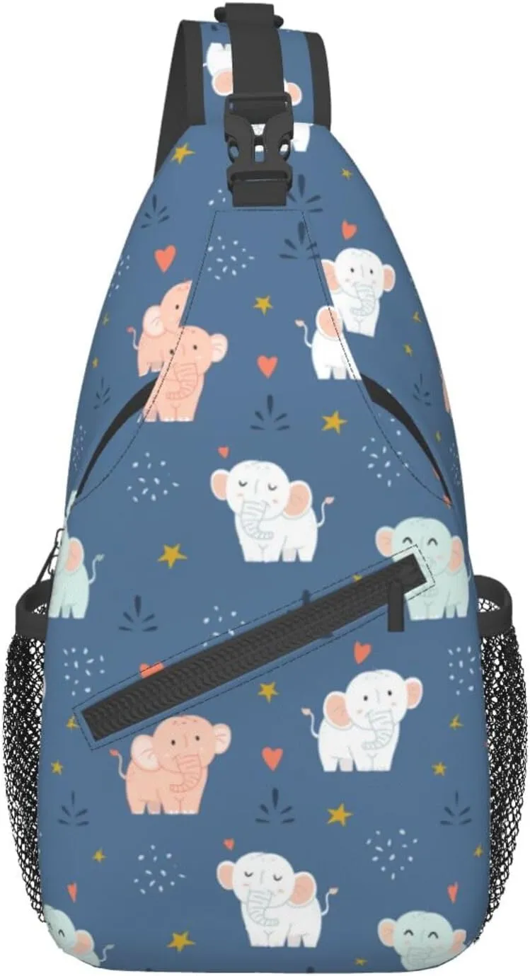 Elephant Crossbody Bag Animal Shoulder Bag Backpack Cute Sling Bag Chest Casual Daypack for Outdoor