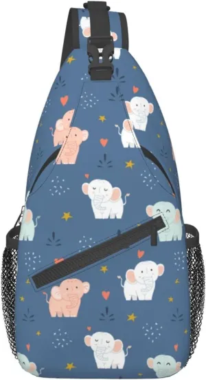 Elephant Crossbody Bag Animal Shoulder Bag Backpack Cute Sling Bag Chest Casual Daypack for Outdoor