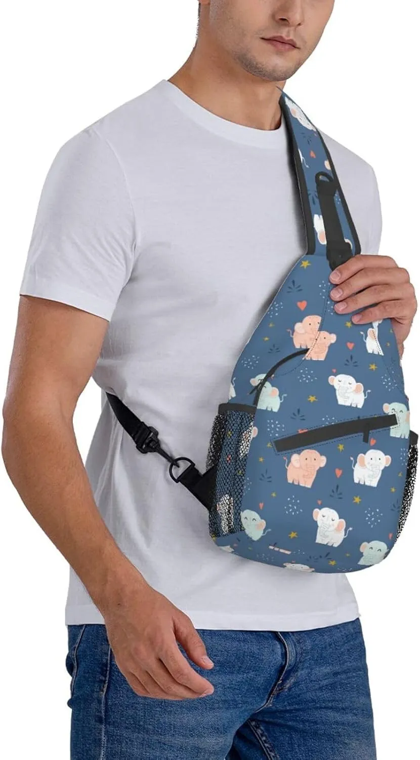 Elephant Crossbody Bag Animal Shoulder Bag Backpack Cute Sling Bag Chest Casual Daypack for Outdoor