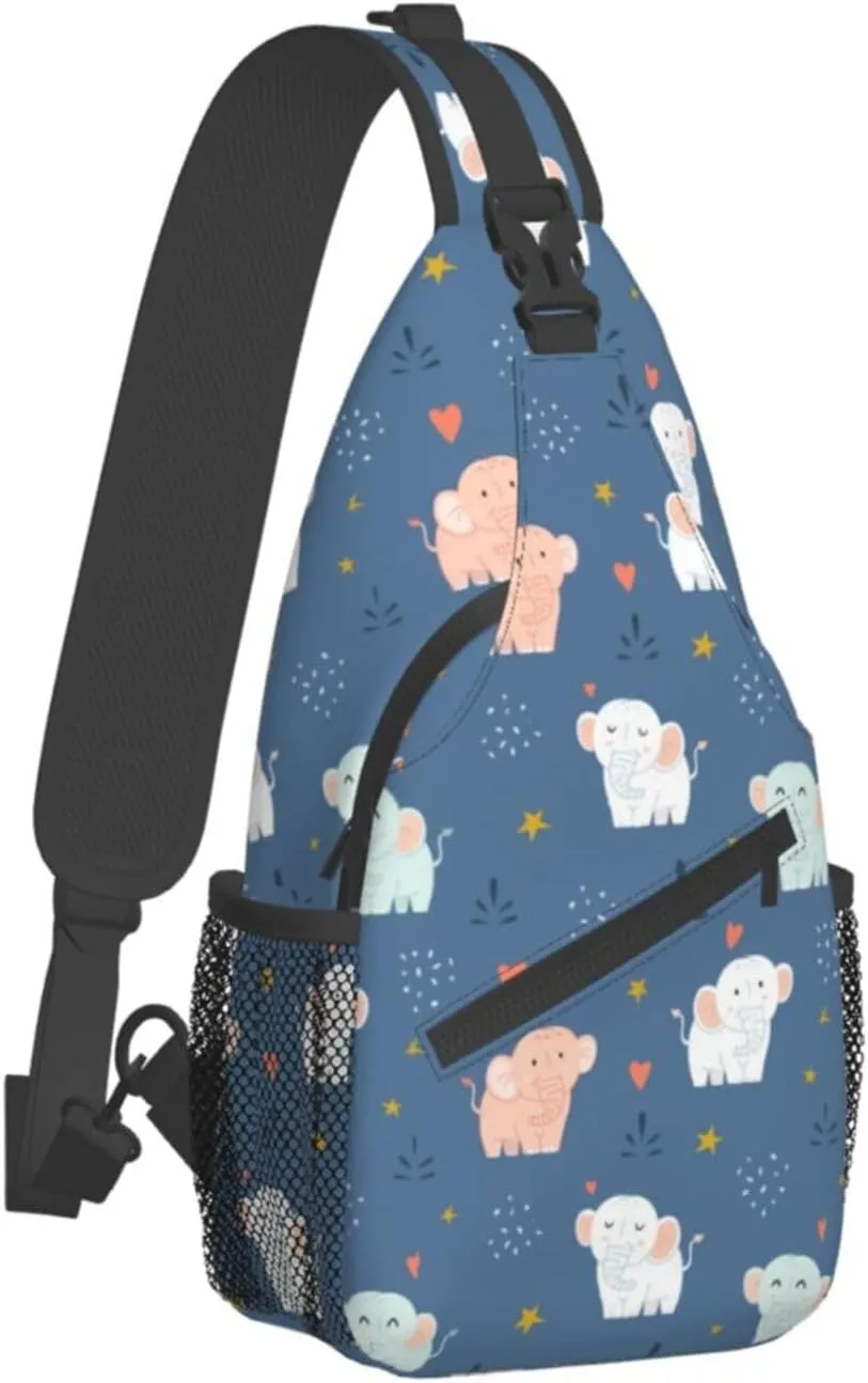 Elephant Crossbody Bag Animal Shoulder Bag Backpack Cute Sling Bag Chest Casual Daypack for Outdoor