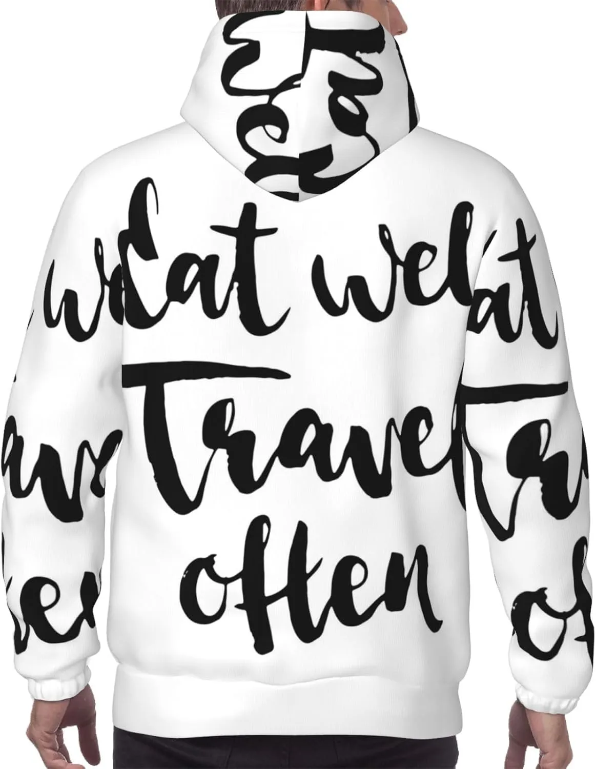 Elephant Giraffe Mens Hooded Pullover Drawstring Hoodeds Sweatshirts with Pocket