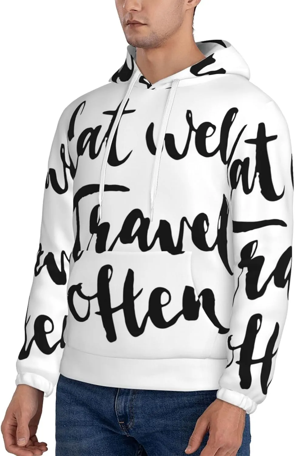 Elephant Giraffe Mens Hooded Pullover Drawstring Hoodeds Sweatshirts with Pocket