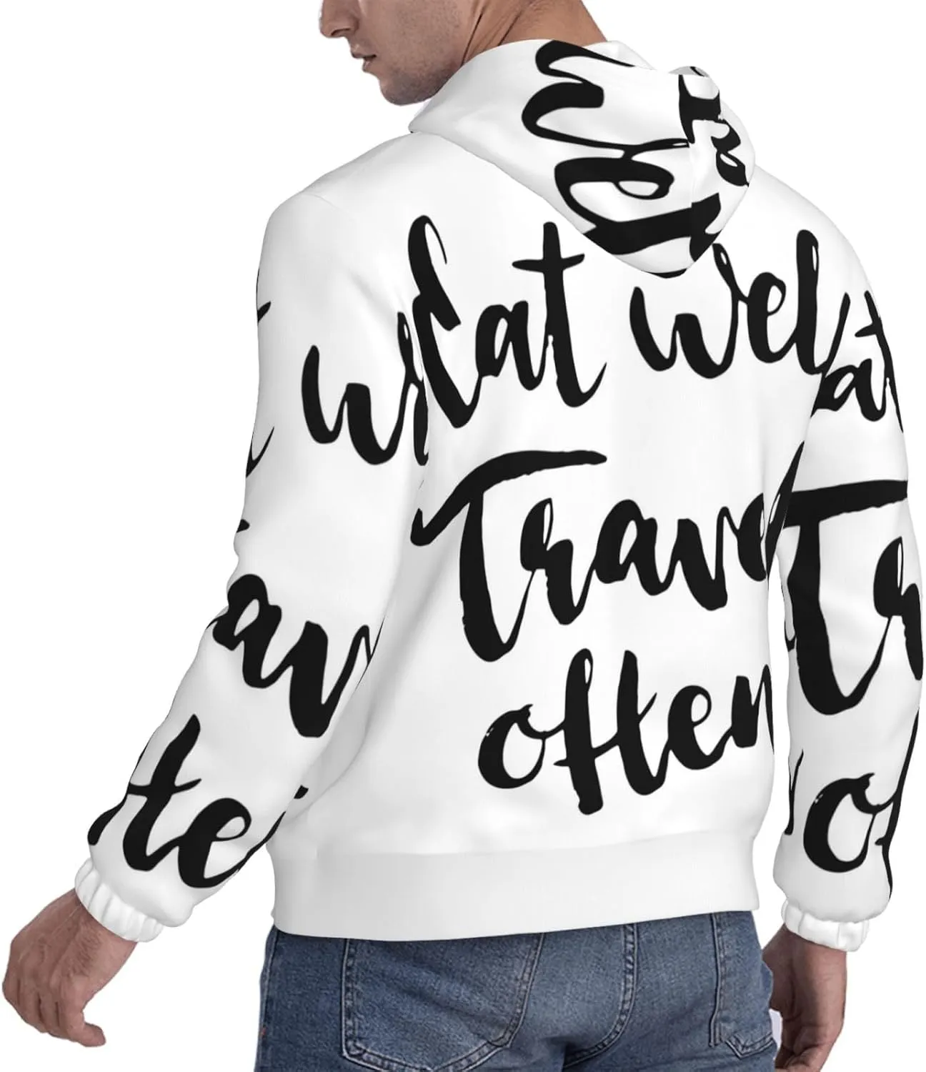 Elephant Giraffe Mens Hooded Pullover Drawstring Hoodeds Sweatshirts with Pocket