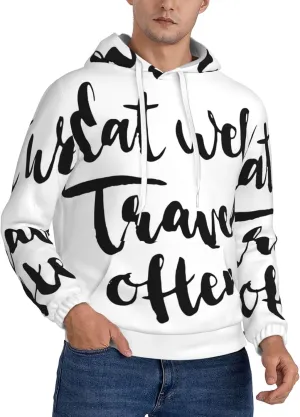 Elephant Giraffe Mens Hooded Pullover Drawstring Hoodeds Sweatshirts with Pocket