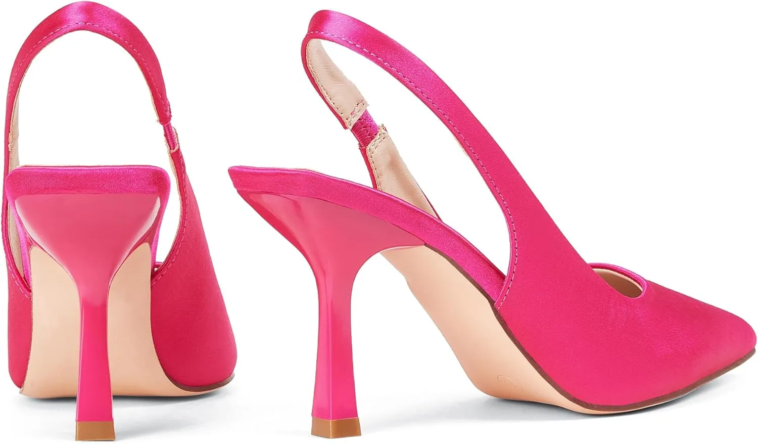 Elisabet Tang 3.14 in Trendy Slingback Stiletto Pumps for Women - Sexy Slip on Pointed Closed Toe mid High Heels Daily Party Office