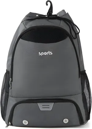 Ellniges]【Multi-Compartment Sports Duffel Bag Waterproof 600D Oxford Backpack with Ventilated Ball/Hat Storage, Detachable Shoe Pocket & Gym Hook - Lightweight Hiking/Cycling Pack for Athletes