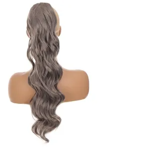 ENGENDER Hair Bun 20inches Long Wavy Drawstring Ponytail Faux Wig Women Claw Clip Hair Extension Ponytail Hair Extensions Hair Bun Hair Piece(01)