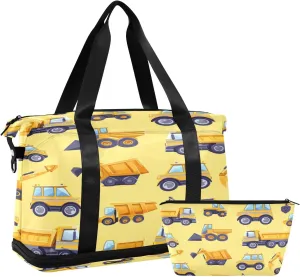 Engineer Car Truck Travel Duffel Bag Waterproof Gym Sport Tote Bag Carry On Weekender Bag with Compartment