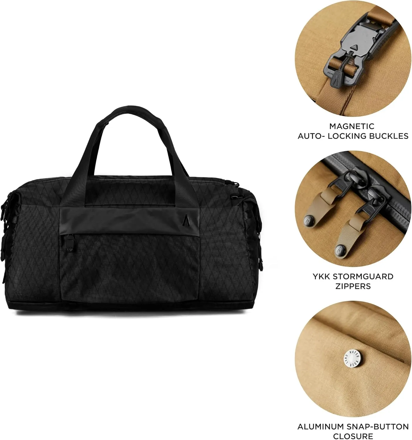 Errant Modular Duffel Bag Jet Black X-Pac – 35L Weekender, Travel Duffel Backpack, Waterproof, Ventilated Wet/Dry Compartment