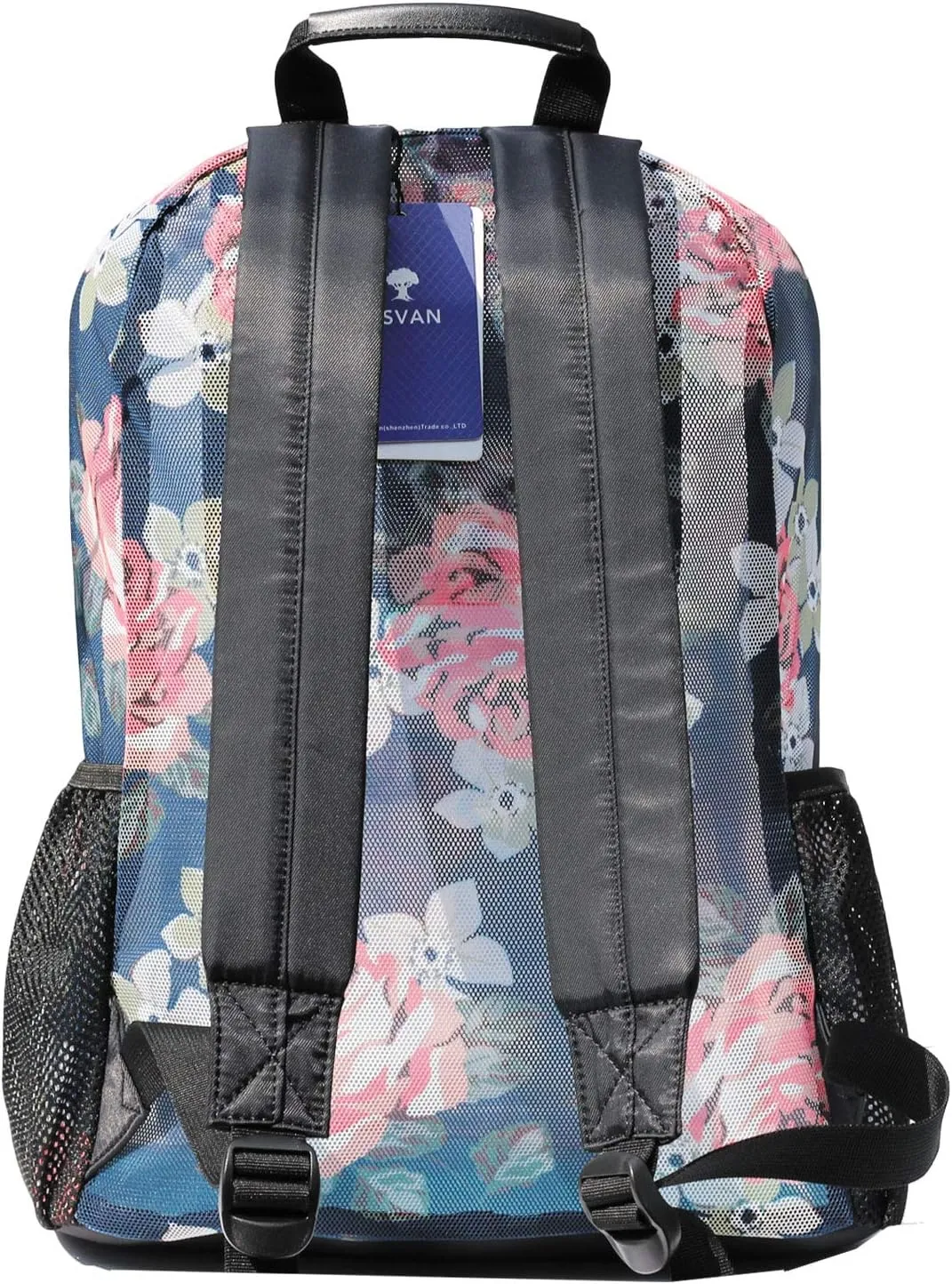 ESVAN Original Print Mesh Backpack Semi-Transparent Sackpack See Through Beach Bag Daypack Multi-Purpose Women Men Unisex