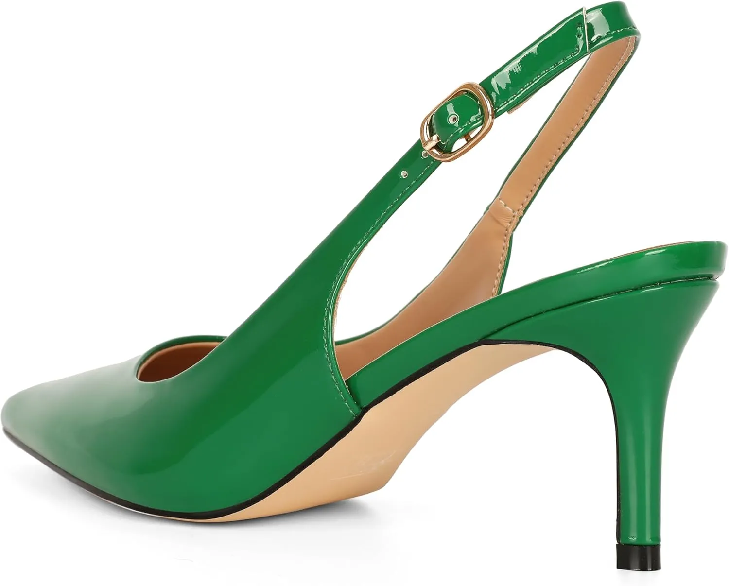 Esvowido Slingback Kitten Heels for Women 2.5 Inch Closed Pointed Toe Pumps Wedding Party Beaded Dress Shoes