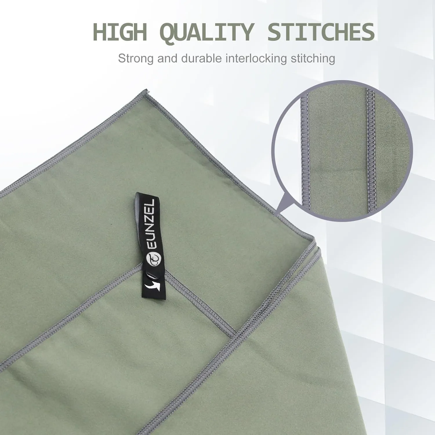 Eunzel Quick Dry Camping Towel, Microfiber Travel Towel Super Absorbent Fast Drying Towel for Camping, Beach, Gym, Backpacking, Yoga & Swimming(40" x 72", Army Green)