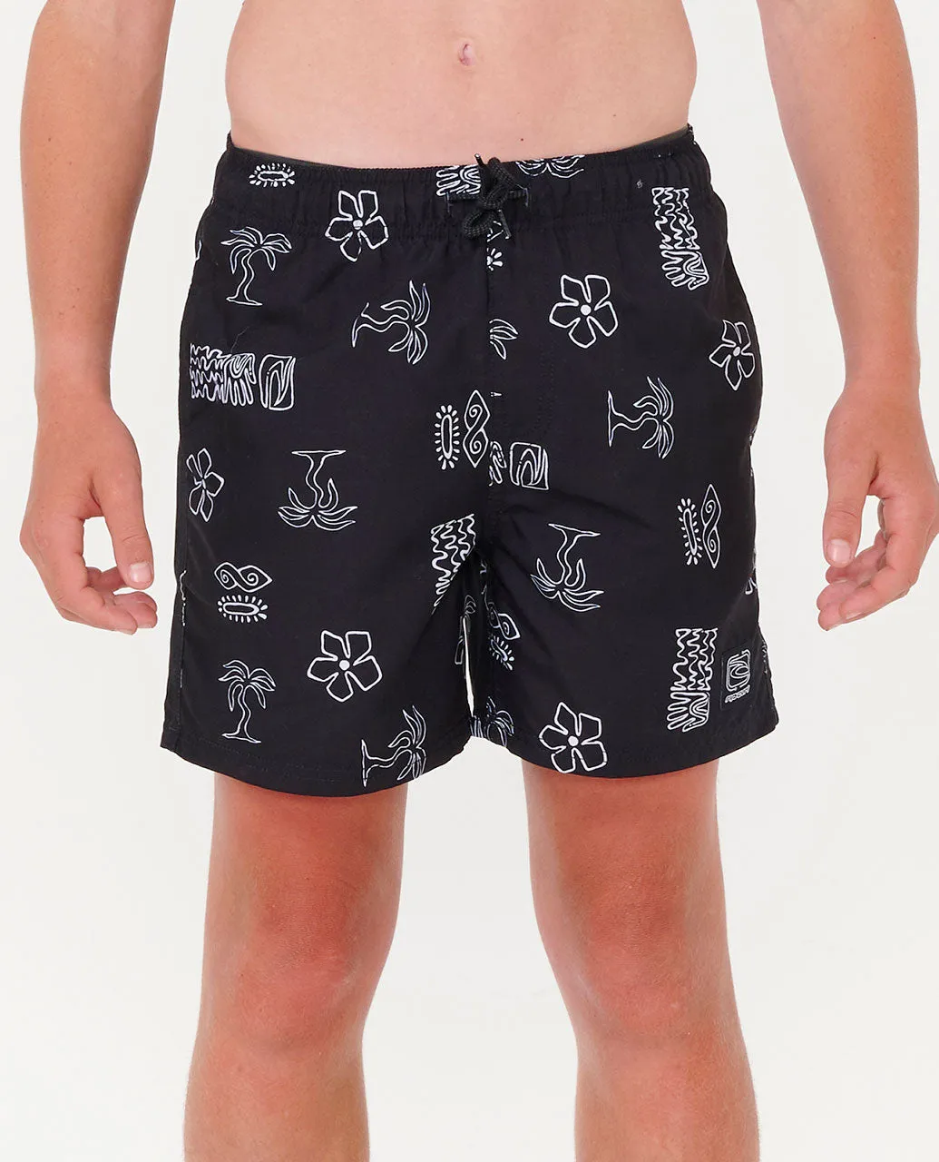 Evolution Motif Volley Boardshorts - Boy (8-16 years) - Washed Black