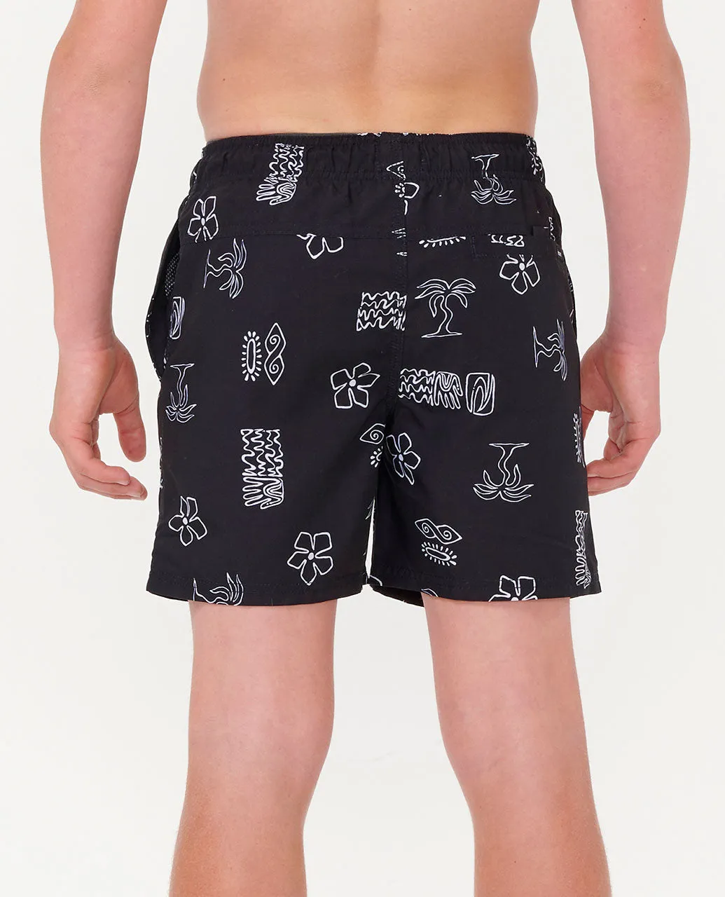 Evolution Motif Volley Boardshorts - Boy (8-16 years) - Washed Black