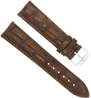 Ewatchparts 22mm Leather Watch Band Strap Compatible With Girard Perregaux Watch Light Brown