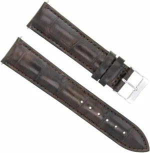 Ewatchparts 24mm Genuine Leather Watch Band Strap Compatible With Raymond Weil Tango 4881 Dark Brown