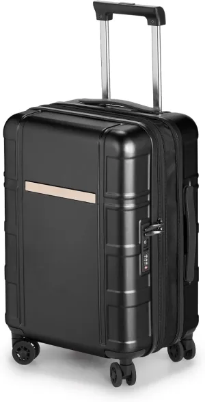 Expandable Carry on Luggage 22x14x9 Airline Approved, ABS PC HardShell Small Suitcase with Wheels, Waterproof Durable Carry on Suitcase with TSA Lock for Travel Business - Black, 20In