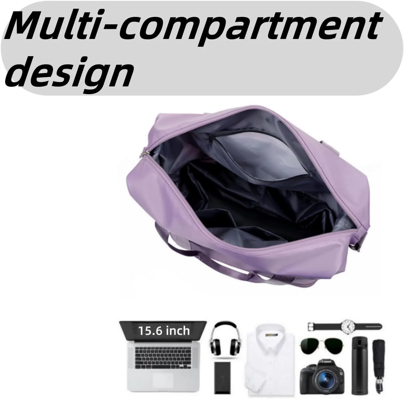 Expandable Travel Bag, Travel Tote Bag with Trolley Sleeve, Extra Duffel Bag with Removable Wheels, Foldable Suitcase for Outdoor Action, Overnight Weekend (Pink)