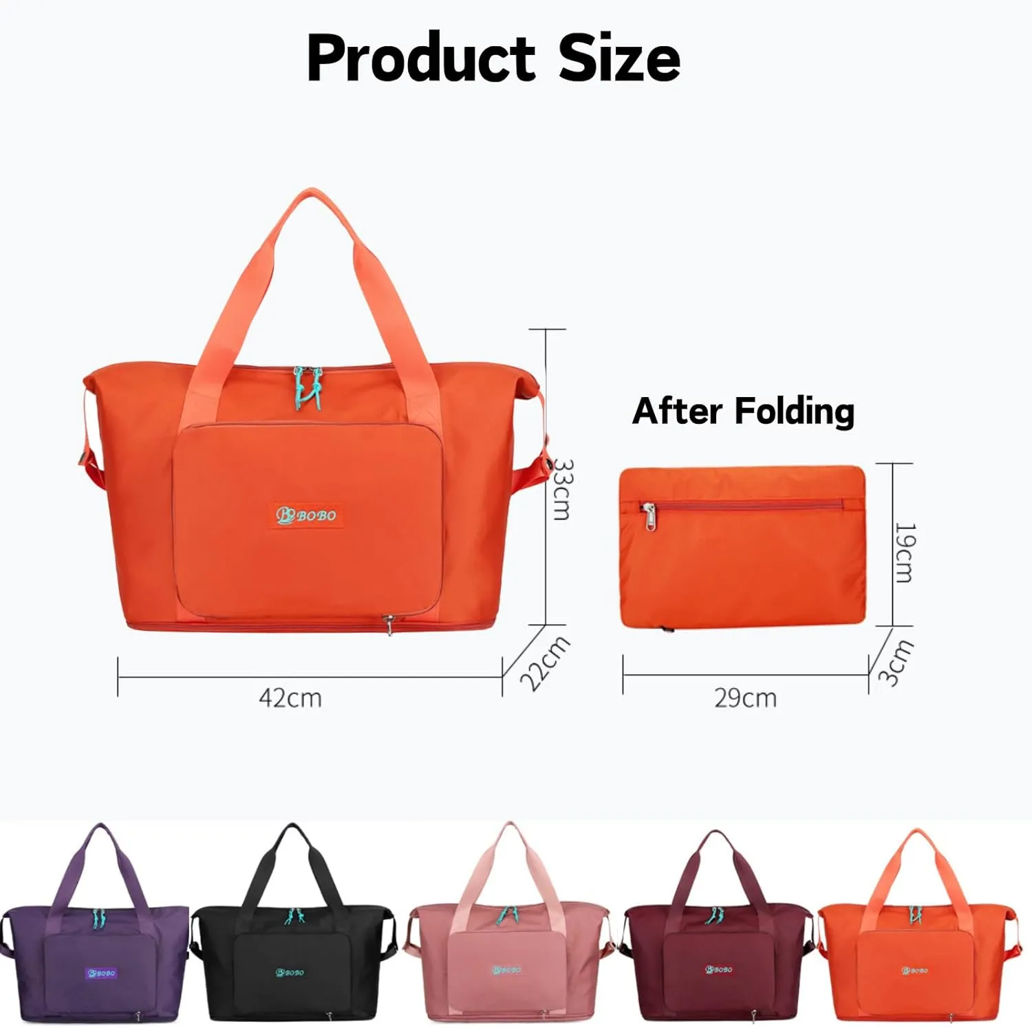 Expandable Travel Duffle Bag for Women Men, Lightweight Foldable Travel Tote Bags Gym Bag, Large Waterproof Carry On Weekender Overnight Bag with Wet Pocket for Workout, Fitness, Shopping Wine Red